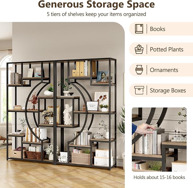 LGHM Industrial 5-Tier Bookshelf - Image 6