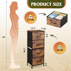 WLIVE Dresser with 4 Drawers, Fabric Storage Tower, Organizer Unit - Image 3