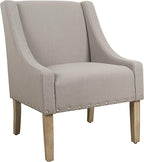 Homepop Home Decor | Upholstered Classic Swoop Arm Accent Chair | Accent Chairs by HomePop