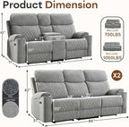 HAOMARKETS 3-Piece Power Recliner Sofa Set - Image 2