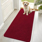 OLANLY Dog Door Mat for Muddy Paws 70x35, Super Absorbent Chenille Mud Mat | Red by OLANLY