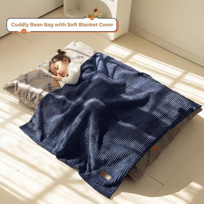 MAXYOYO 3 in 1 Kids Bean Bag Chair Couch, Convertible Chair Folds from Bean Bag - Image 5