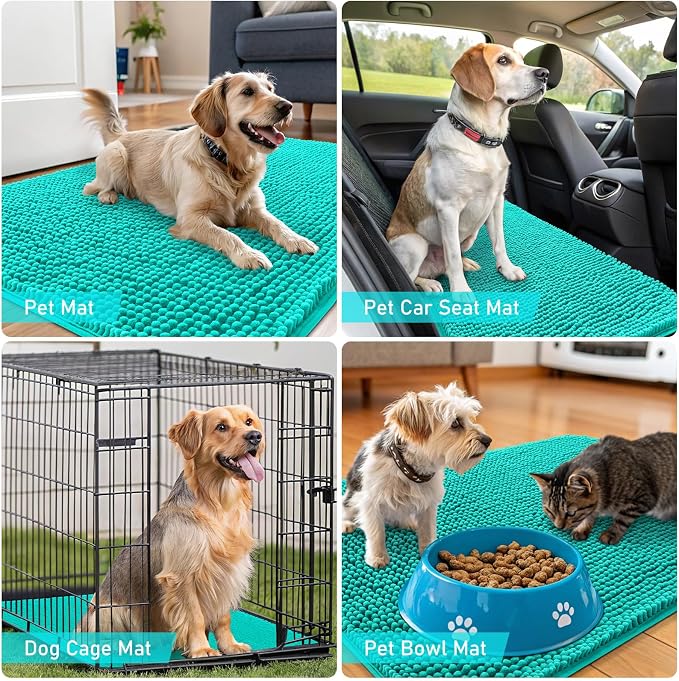 OLANLY Dog Door Mat for Muddy Paws 70x24, Super Absorbent Chenille Mud Mat | - Image 7