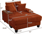 KEIKI Corduroy Storage Armrest Sofa, Single Versatile Seat - Image 2