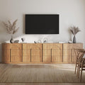 BELLEZE Set of 4 Bookcase with 3 Drawers, Modern Book Shelf with Wide Wooden by BELLEZE