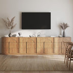 BELLEZE Set of 4 Bookcase with 3 Drawers, Modern Book Shelf with Wide Wooden by BELLEZE