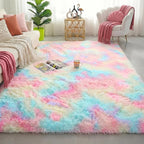 Amdrebio Rainbow Unicorn Pastel Shag Area Rug 5x7 by Amdrebio
