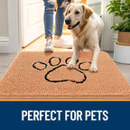 OLANLY Dog Door Mat for Muddy Paws 48x30, Paw Print Design Chenille Mud Mat | - Image 6