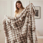 COOVA Faux Fur Throw Blanket for Couch, Cozy Soft and Fuzzy Plush Rabbit Fur - Image 4