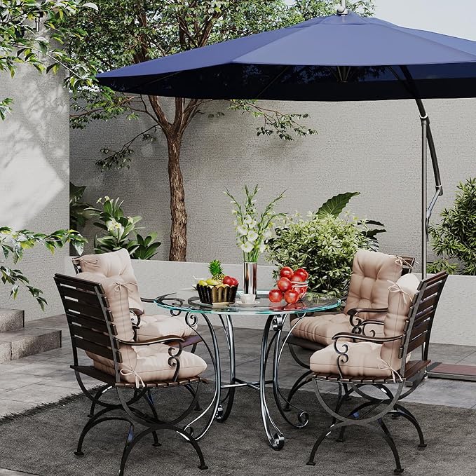 Outdoor Chair Cushions Set of 2, High Back Soft Seat Pad - Image 2
