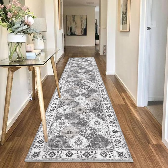 HEBE Hallway Runner Rug 2'x10', Washable Non Slip Kitchen Rug Runner | Soft - Image 6