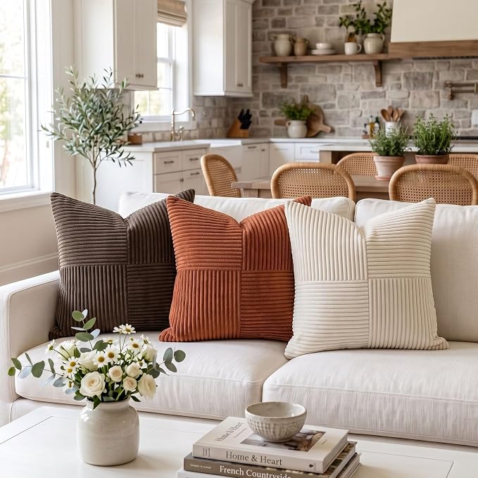 Fancy Homi 2 Packs Rust Big Decorative Throw Pillow Covers 24x24 Inch - Image 2
