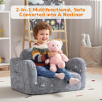 MeMoreCool Glow-in-the-Dark Dinosaur Kids Couch, 2-in-1 Foldable Kids Couch and - Image 5