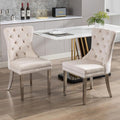 KCC Velvet Dining Chairs Set of 2, Upholstered High-end Tufted Dining Room Chair by KCC