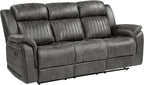 Lexicon 83.5" W Manual Double Reclining Sofa, Polished Microfiber Recliner Sofa - Image 7