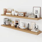 Acovy 55 Inch Floating Shelves, 9.3" Deep Floating Shelf Wall Mounted, Rustic by Acovy