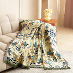 LUTBM Boho Throw Blanket for Couch 100% Cotton Soft Birds and Floral Double - Image 8