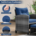 Tangkula 5 Pieces Patio Conversation Set, PE Wicker Rattan Outdoor Furniture Set - Image 7