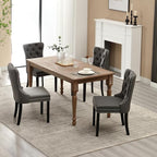 KCC Faux Leather Dining Chairs Set of 4, Upholstered High-end Tufted Dining - Image 2