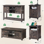 AMERLIFE Farmhouse 4-Piece Living Room Set, Entryway Console - Image 2