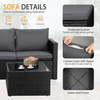 Shintenchi 4 Pieces Patio Furniture Sets, Outdoor Sofa Patio Sectional Sets All - Image 5