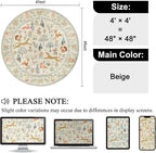 DUKINO 4ft Round Rug, Washable Animal Small Round Area Rug Non Slip, - Image 2