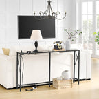 Gewudraw Sofa Table with Oulets and USB Ports, 55.1" Couch Table Behind Sofa - Image 9