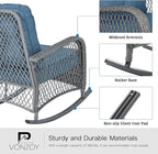 Patio Furniture Set 3 Pieces, Wicker Rocking Bistro Set - Image 4