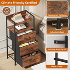 Somdot Nightstand with 3 Drawers, Dresser with Fabric Bins - Image 6