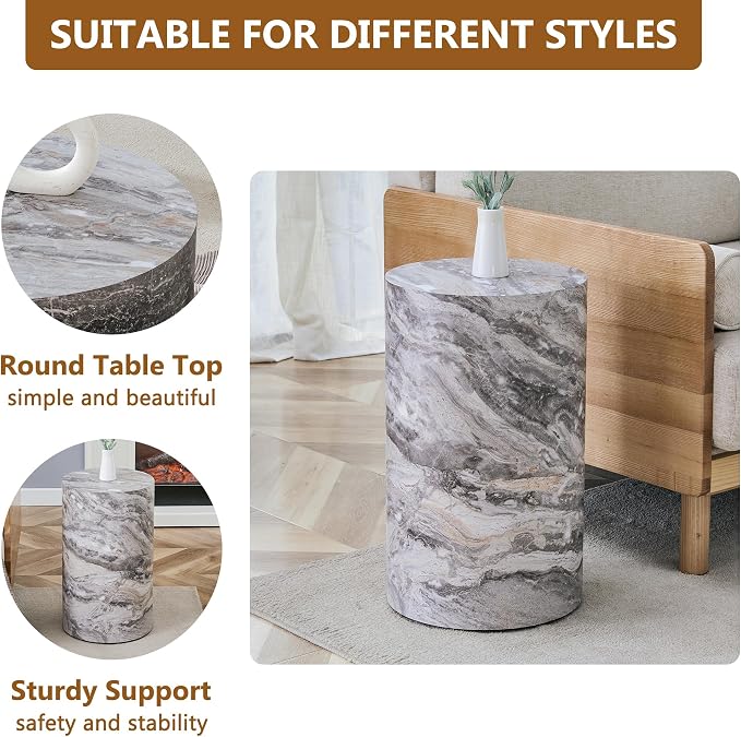 12'' Luxury Cylinder Side Table - Image 4