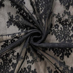 YJ YANJUN Vintage Lace Curtains 84 Inches Long-Victorian Floral Pattern Black - Image 7
