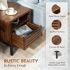 Bme Millie Solid Acacia Wood Rustic Nightstand - Image 3