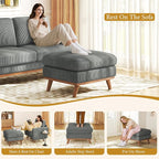 Vesgantti Large Ottoman for Modular Sofa, 29.5" Corduroy Ottoman - Image 6