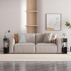 Leomonio Black Side Table with Charging Station, Slim End Tables with Fabric - Image 6