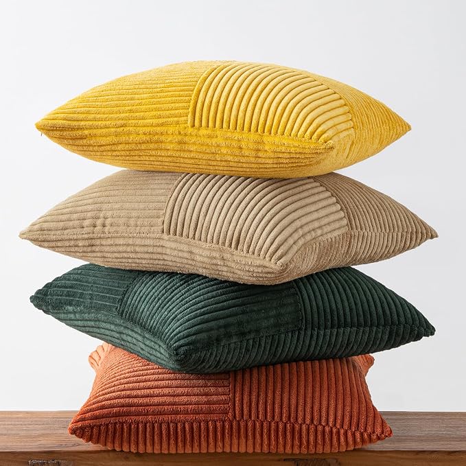 MIULEE Fall Green Rust Throw Pillow Covers 20x20 Inch Set of 4 Boho Farmhouse - Image 8