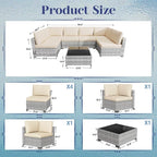 KIGOTY 7-Piece Patio Furniture Set, All-Weather PE Rattan Outdoor Sectional Sofa - Image 3