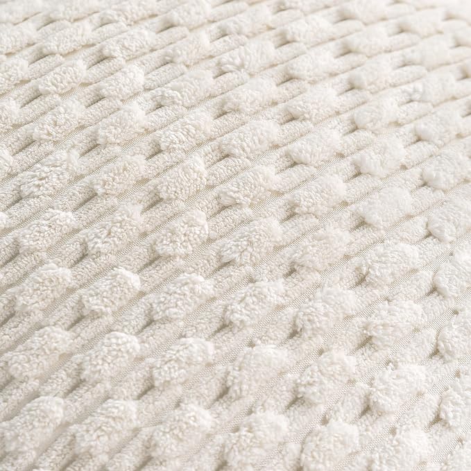 Set of 4 Cream White Decorative Throw Pillow Covers 12x20 Inch Corduroy Pillow - Image 5
