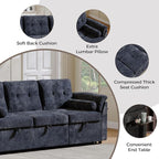 Convertible Sleeper Sofa Bed, 63 Inch Chenille Pull Out Couch - Image 3