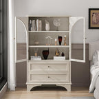 52" Tall Display Cabinet with Glass Doors, Glass Display Case Storage Cabinets - Image 4