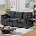 Convertible Sleeper Sofa Bed, 63 Inch Chenille Pull Out Couch - Image 8
