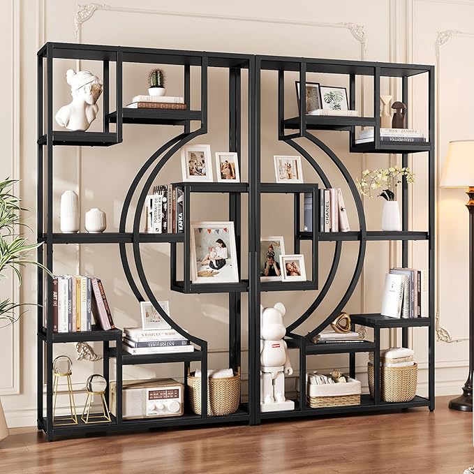 HolliWill 70.8" Tall Bookshelves Set of 2, Bedroom –Metal Frame & Anti-Tip & - Image 4