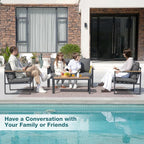 Patio Furniture Set, 4 Pieces Outdoor Patio Furniture - Image 3