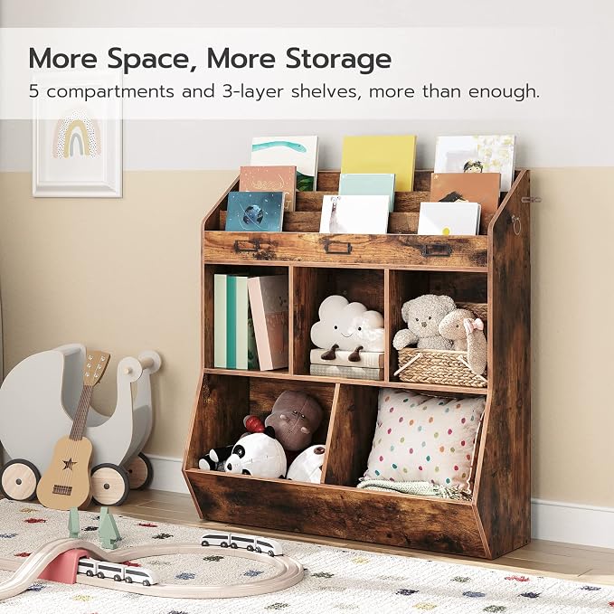 HOOBRO Kids Bookshelf, Toy Storage Organizer, Bookshelf - Image 4