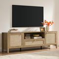 SICOTAS Rattan TV Stand for Living Room, Large Entertainment Center by SICOTAS