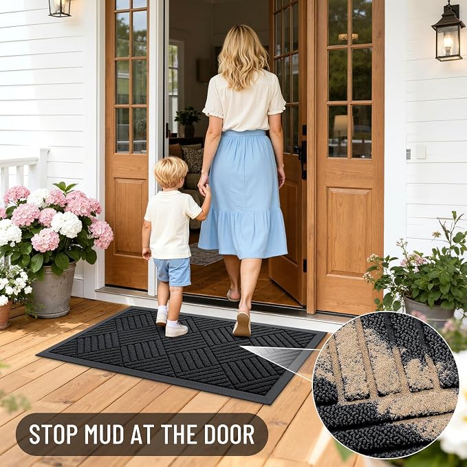 OLANLY Front Door Mat Outside Entrance 59x34, Waterproof Heavy-Duty Doormat | - Image 7