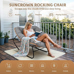 SUNCROWN Oversized Wicker Rocking Chair Indoor Outdoor, 450 LBS Heavy Duty - Image 5