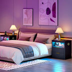 WOOVIVS Modern NightStand with Smart Human Sensor Lights, Bedside Table - Image 6