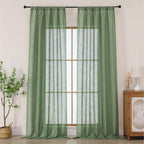Chyhomenyc Extra Long Sage Green Semi Sheer Curtains 108 Inches Long 2 Panels by Chyhomenyc