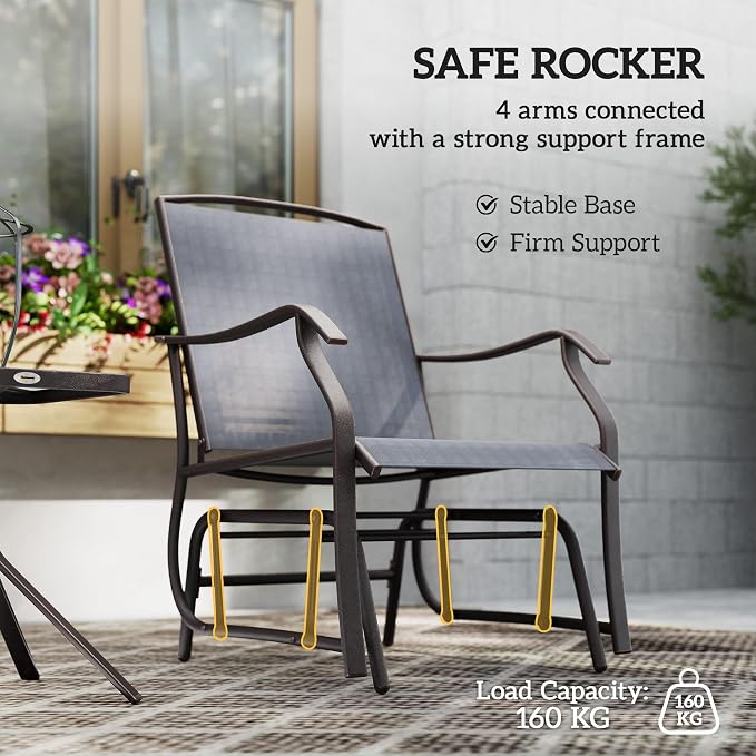Outsunny 3 Piece Outdoor Glider Chair - Image 5
