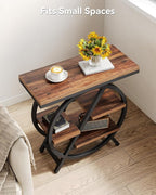 LITTLE TREE Industrial End Table, Narrow Side Table - Image 6